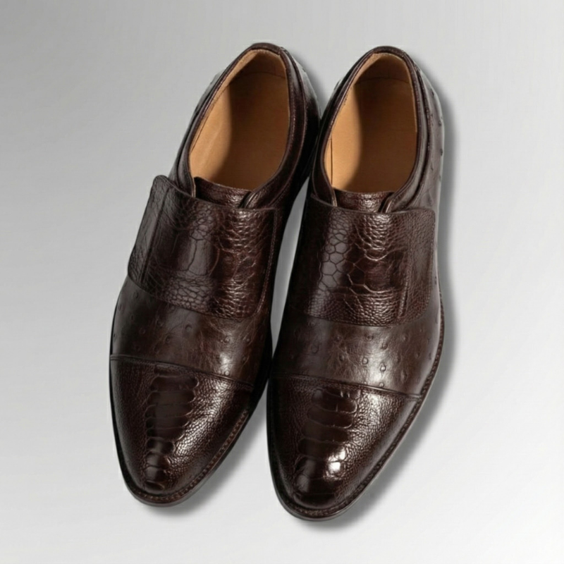 Ostrich Leather Velcro Shoes-alt5