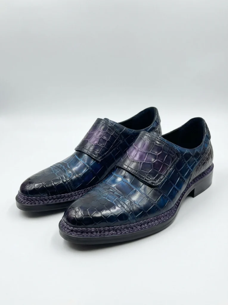 Alligator Midnight Velcro Loafers