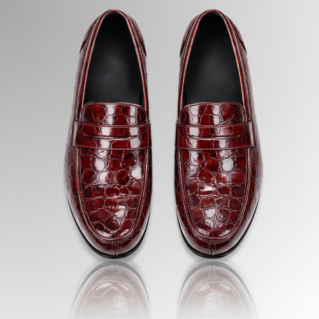 Crocodile Patina Penny Loafers-alt9