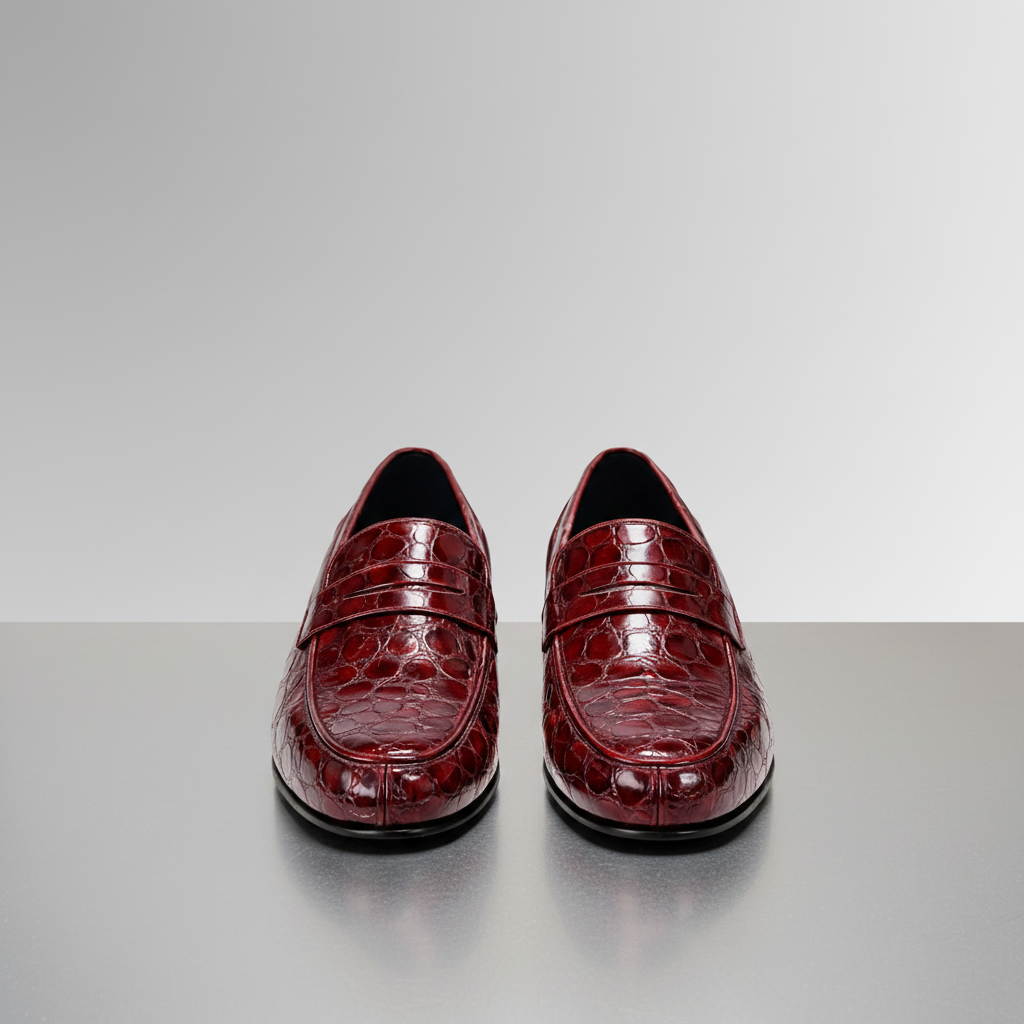 Crocodile Patina Penny Loafers-alt8