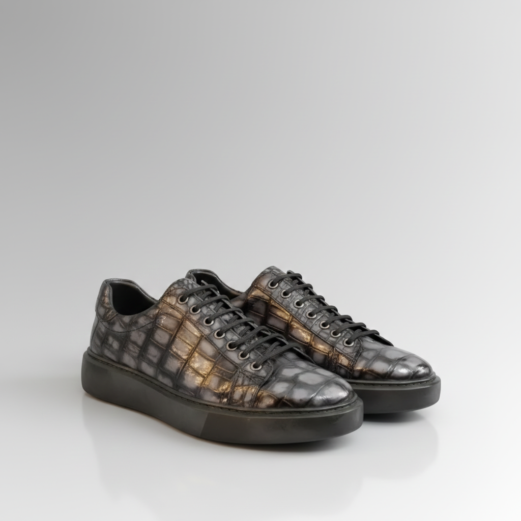 Crocodile Graphite Sneakers-alt4