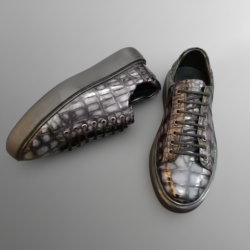 Crocodile Graphite Sneakers-alt6
