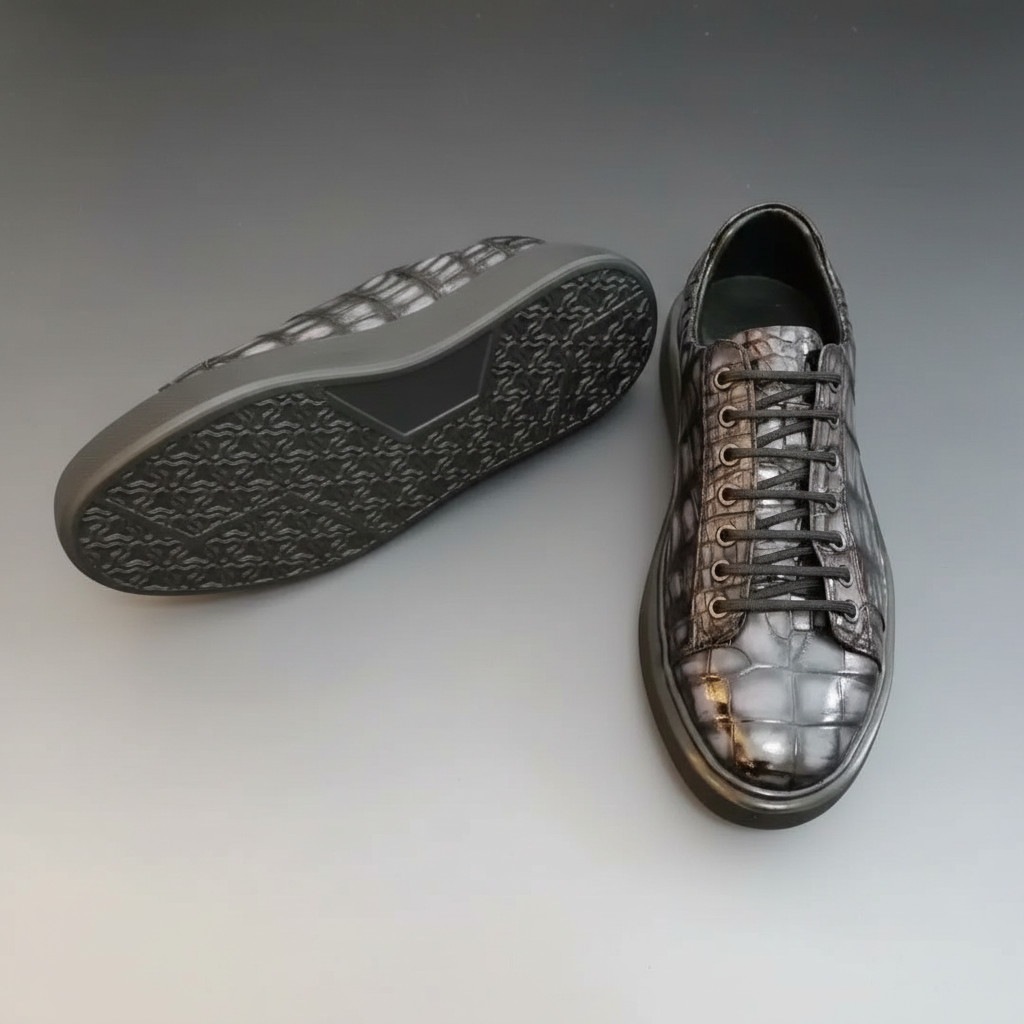 Crocodile Graphite Sneakers-alt3
