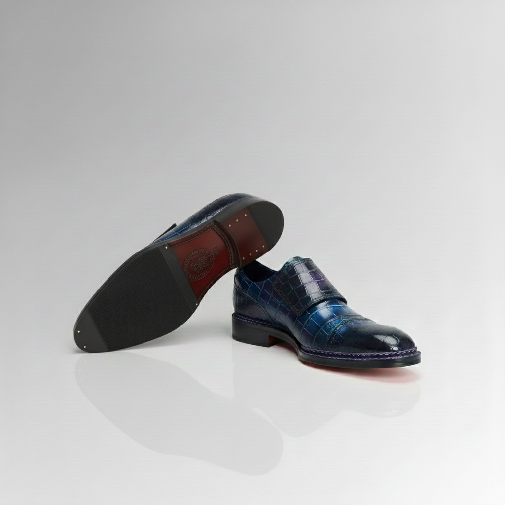 Crocodile Midnight Velcro Loafers-alt5