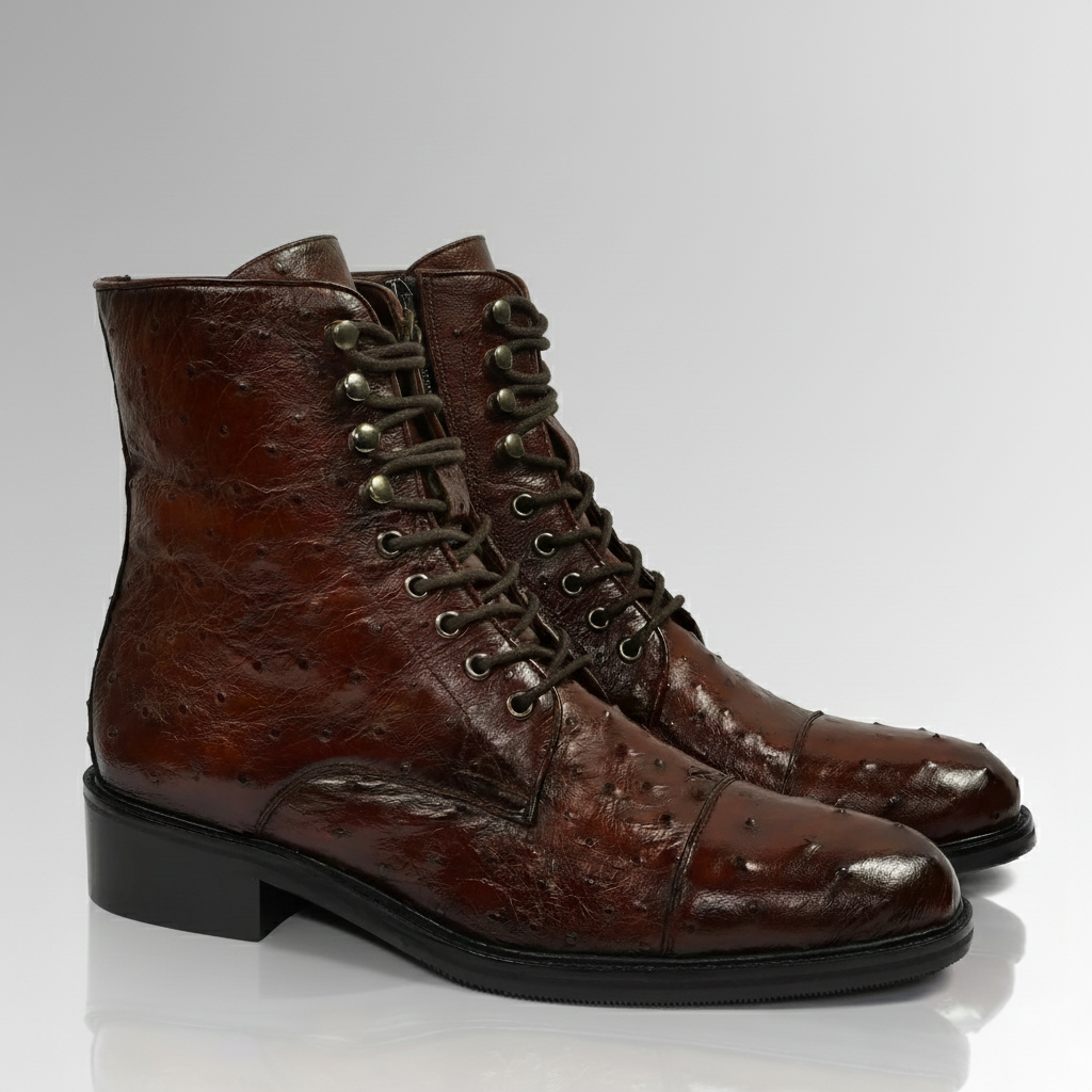 Handcrafted ostrich leather boots-alt5