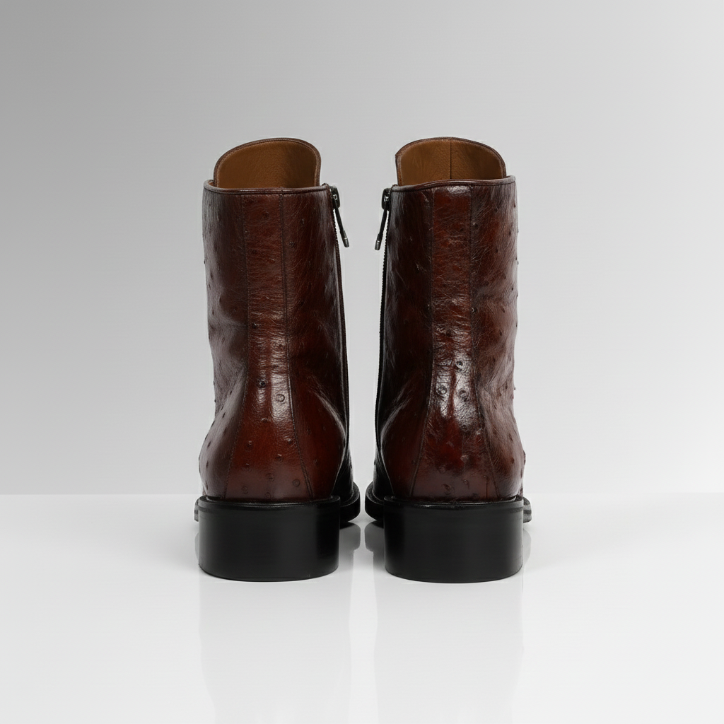 Handcrafted ostrich leather boots-alt6