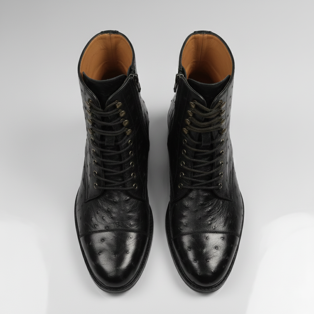 Handcrafted ostrich leather boots-alt3
