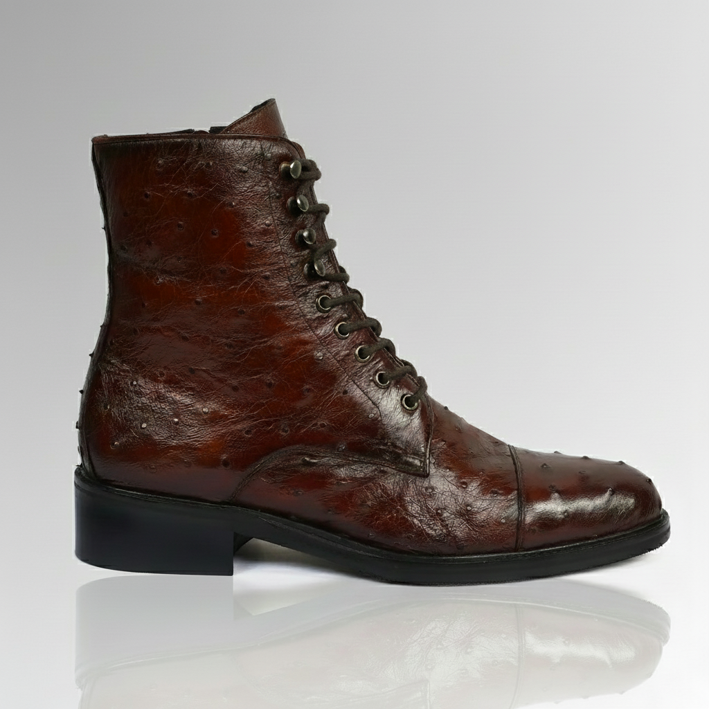Handcrafted ostrich leather boots-alt9
