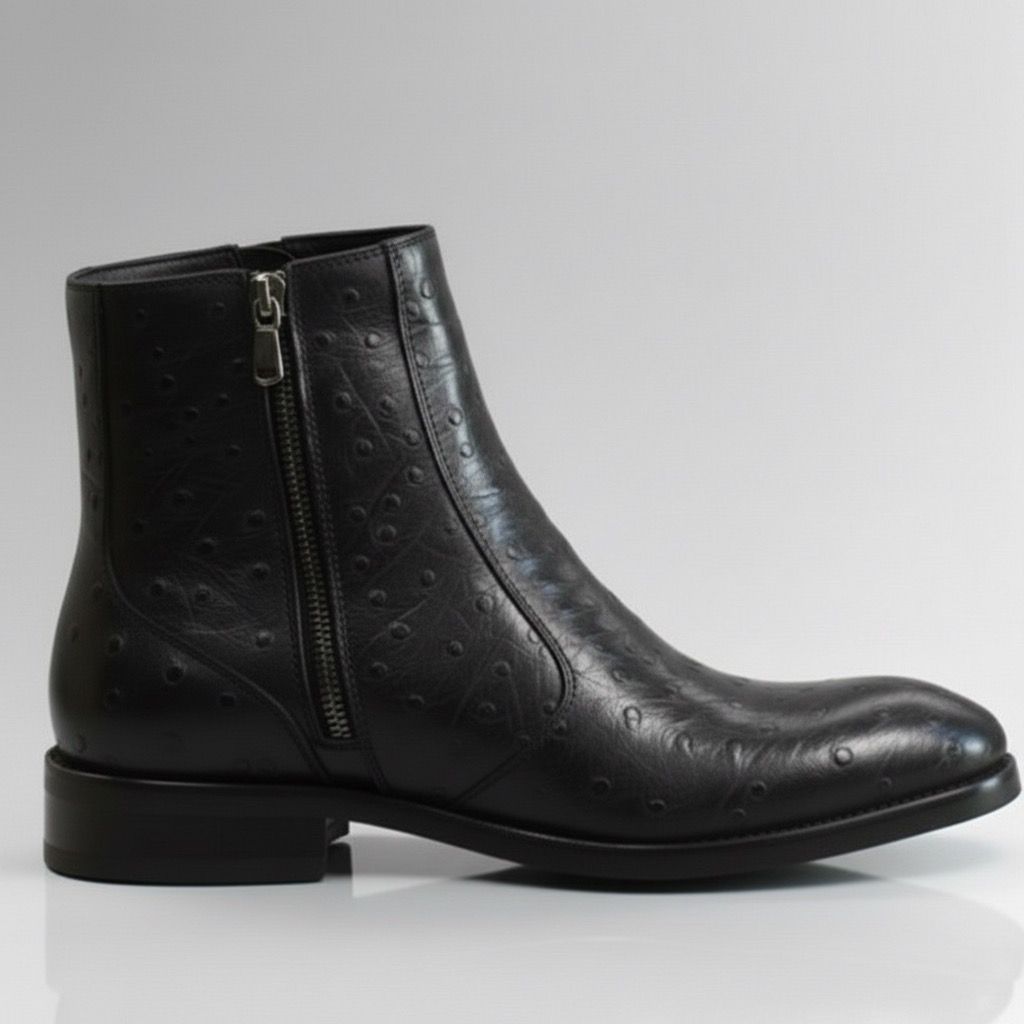 Ostrich Zip Boots-alt3