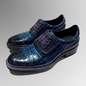 Crocodile Midnight Velcro Loafers