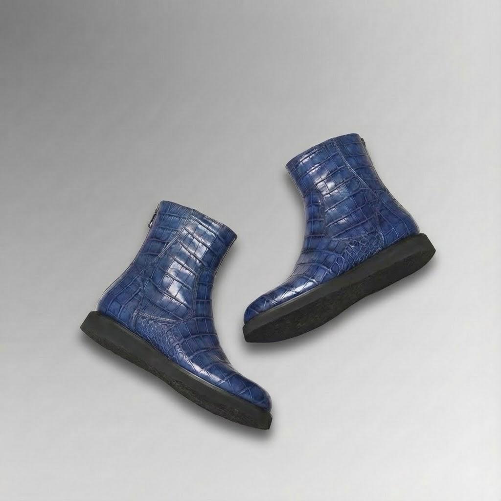 Crocodile Sapphire Zip Boots-alt6