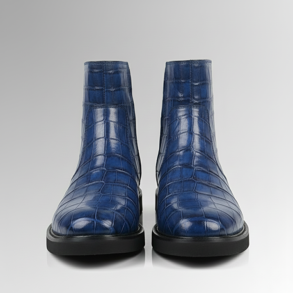 Crocodile Sapphire Zip Boots-alt5
