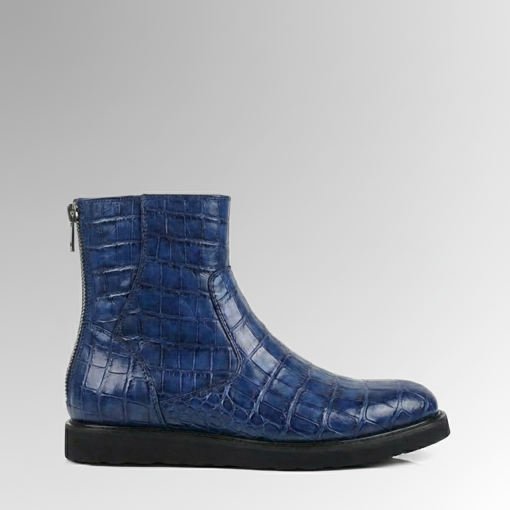 Crocodile Sapphire Zip Boots-alt3
