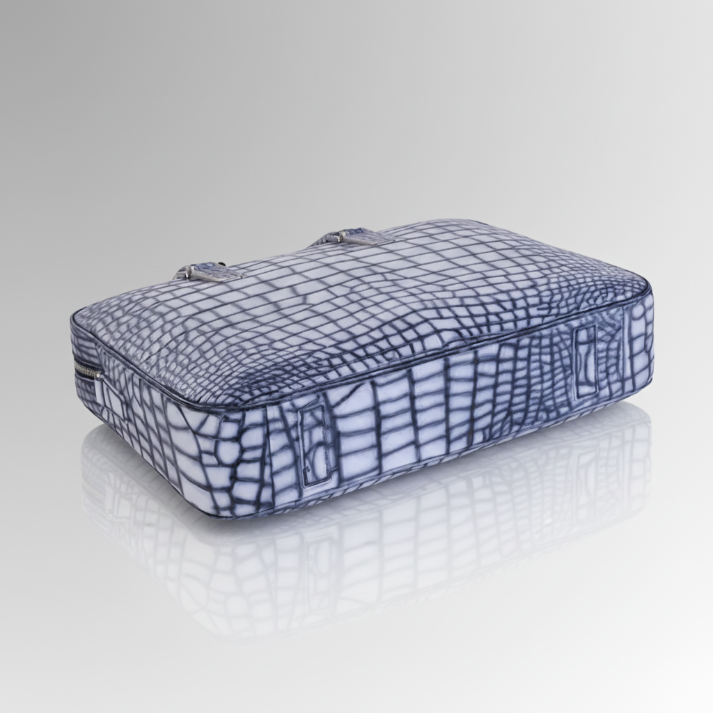 Crocodile Arctic Blue Briefcase-alt4