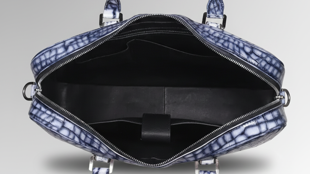 Crocodile Arctic Blue Briefcase-alt8