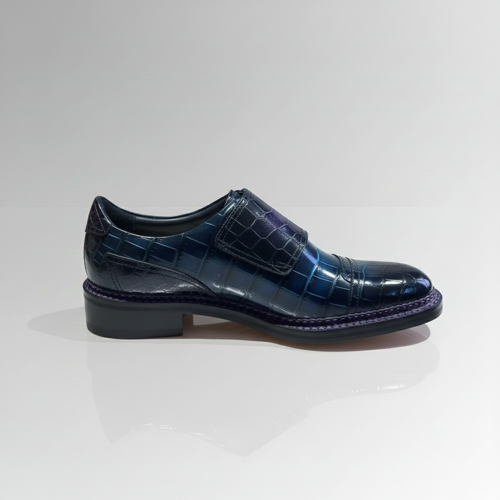 Crocodile Midnight Velcro Loafers-alt3