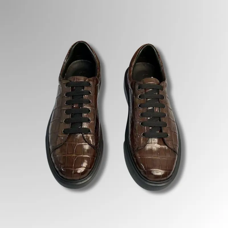 Brown Crocodile Sneakers