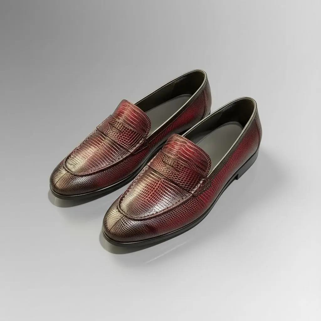 Colorful Lizard Skin Loafers