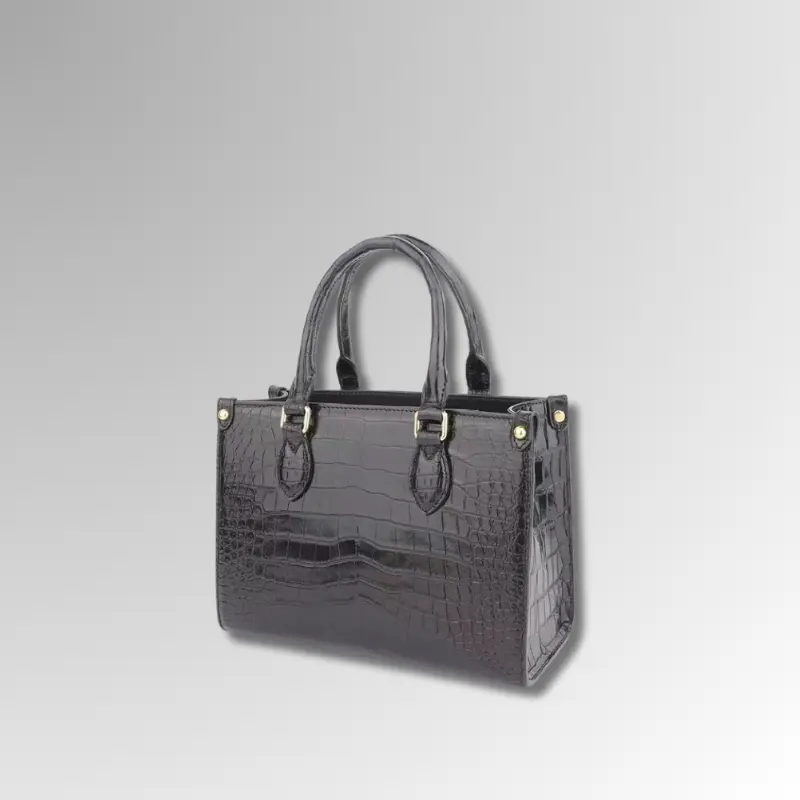 Crocodile Belly Skin Handbag