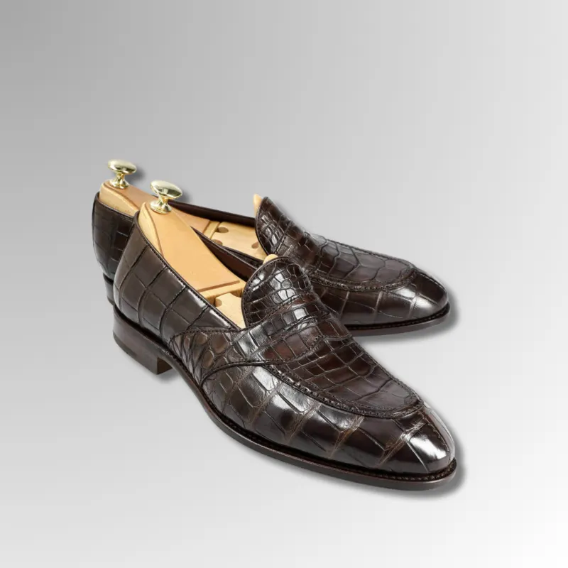 Crocodile Belly Skin Loafers