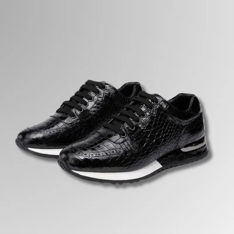 Crocodile Leather Brogue Sneakers