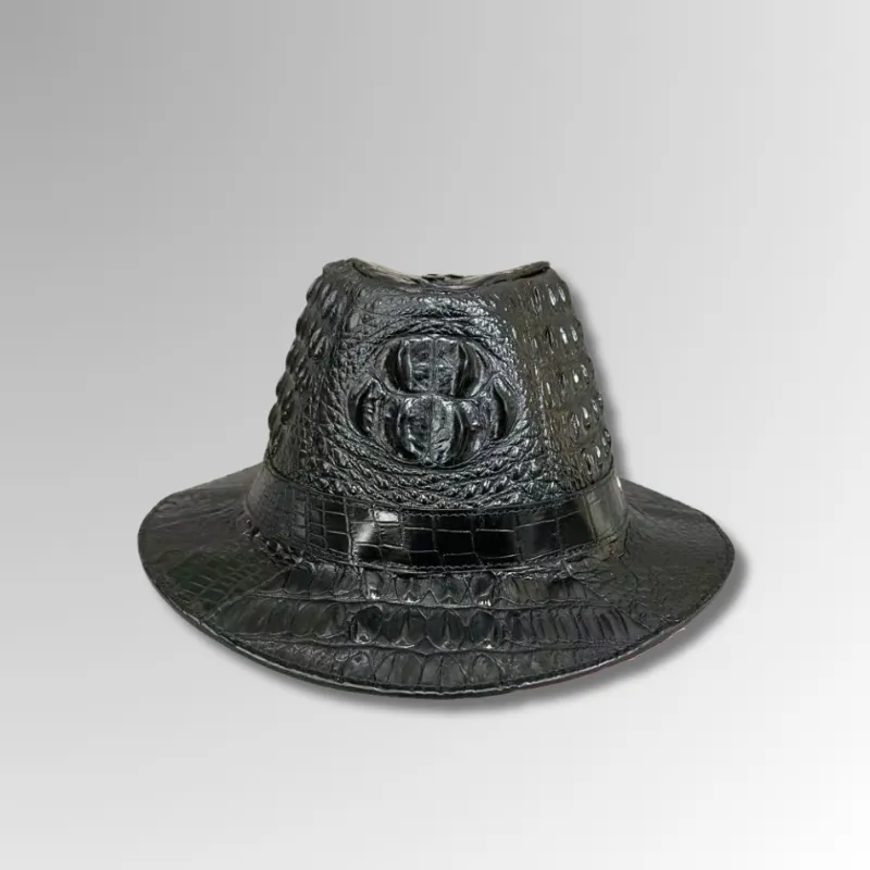 Crocodile Leather Fedora Hat