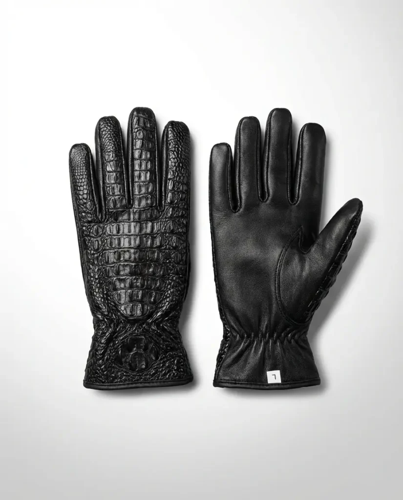 Crocodile Leather Gloves