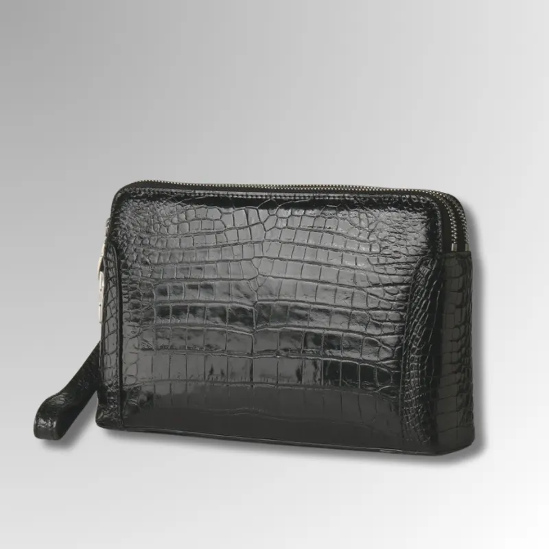 Crocodile Leather Travel Clutch