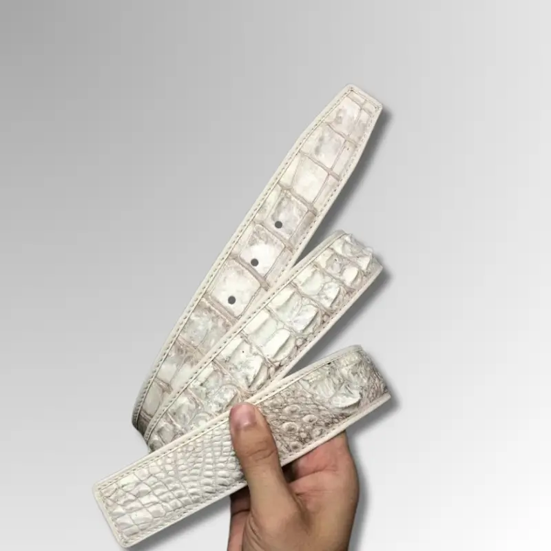 Crocodile Skin Belt Without Buckle