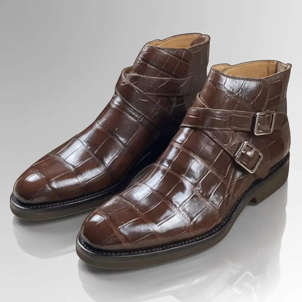 Crocodile Skin Chelsea Boots