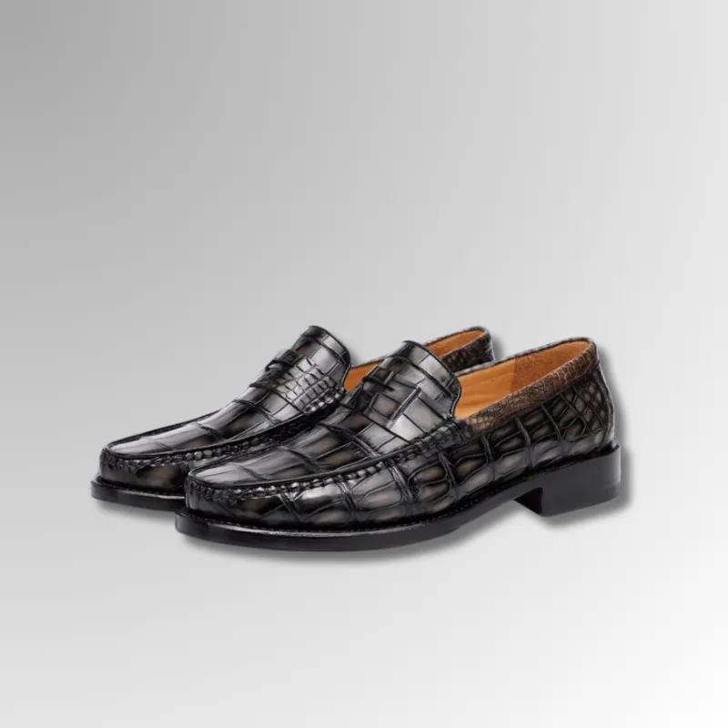 Crocodile Skin Handpainted Loafers