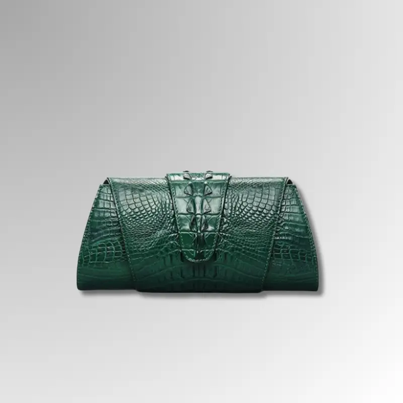 Crocodile Skin Oversized Clutch Bag