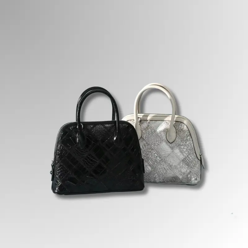 Crocodile Skin Patchwork Handbag