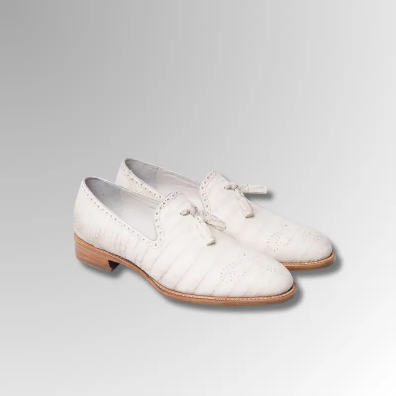 Crocodile Skin Tassel Loafers