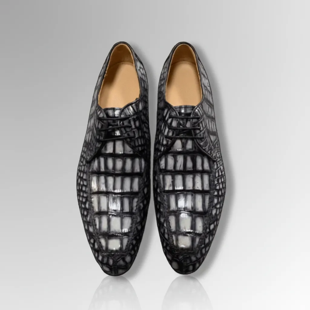 Hand-Painted Crocodile Oxford