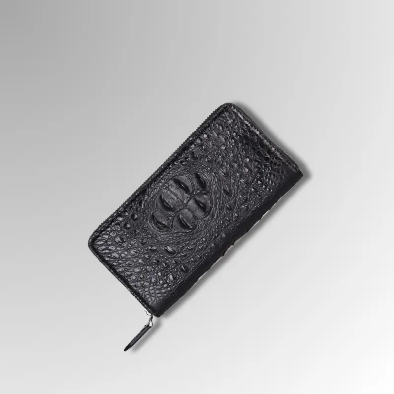 Genuine Crocodile Leather Zipper Wallet
