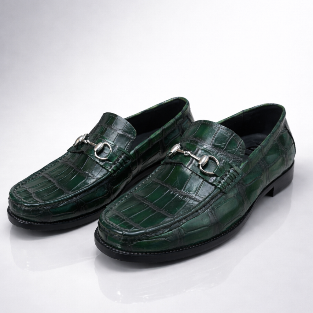 Hand-Painted Alligator Horsbit Loafers