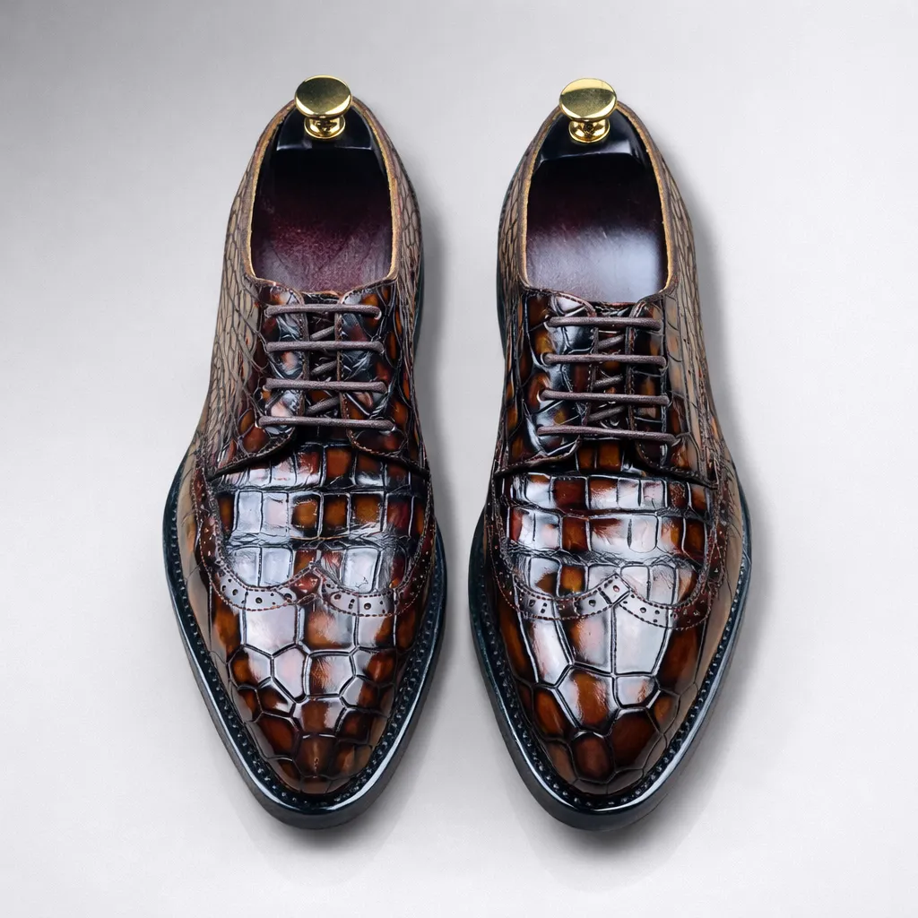 Hand-Painted Crocodile Oxford