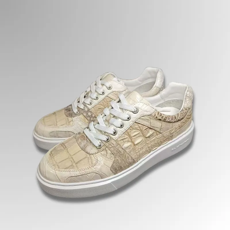 Himalayan White Crocodile Sneakers