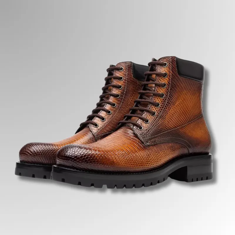 Lizard Leather Boots