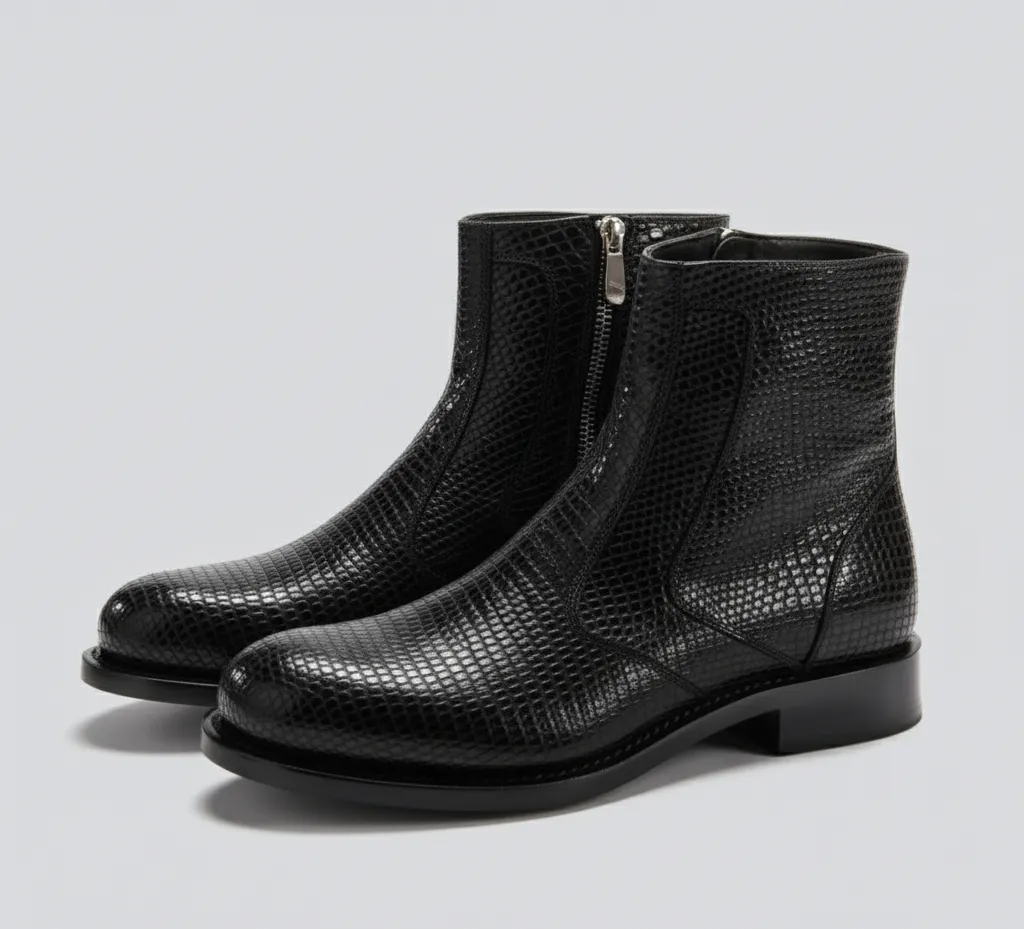 Lizard Round Toe Boots