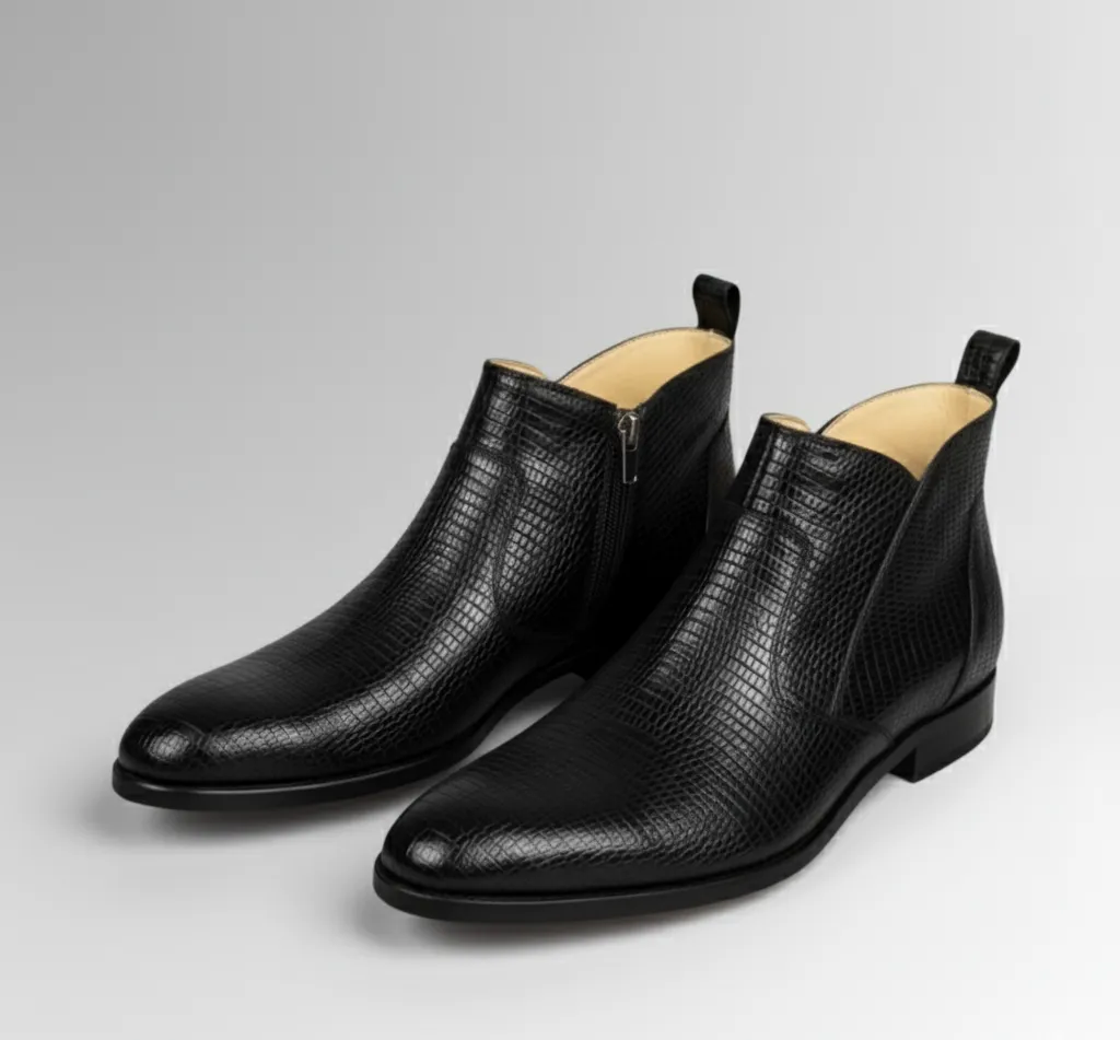 Lizard Skin Ankle Boots