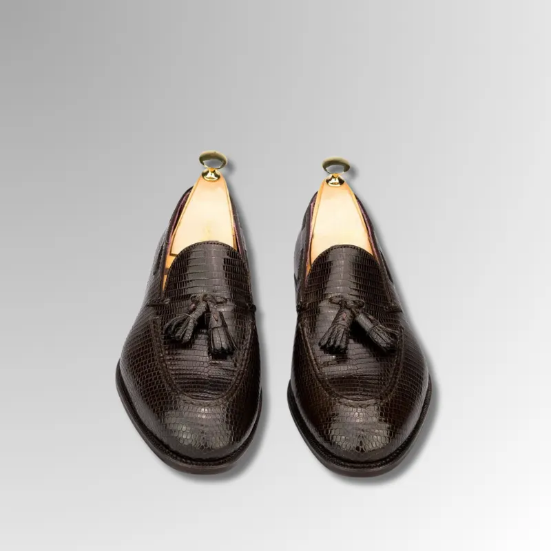Lizard Skin Tassel Loafers