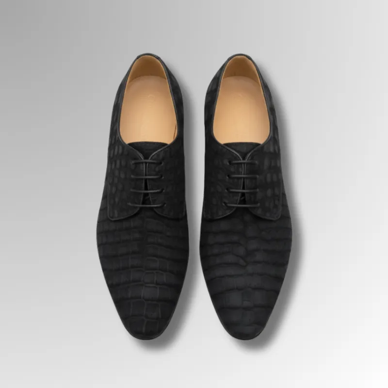 Nebuck Crocodile Oxford Shoes