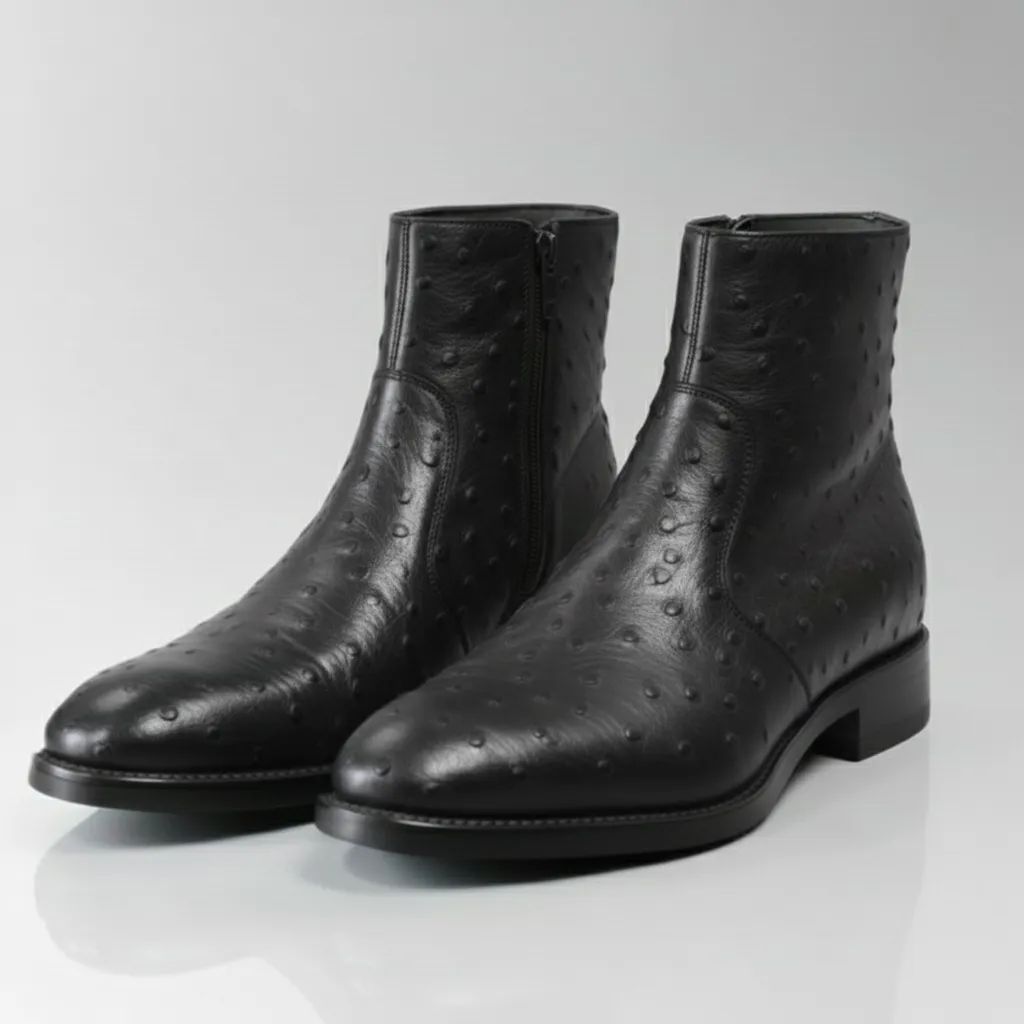 Ostrich Zip Boots