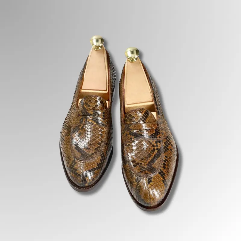 Python Leather Loafers