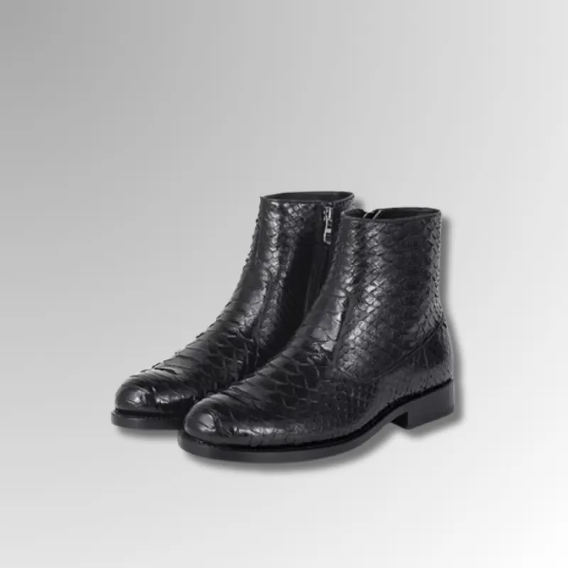 Python Skin Ankle Boots