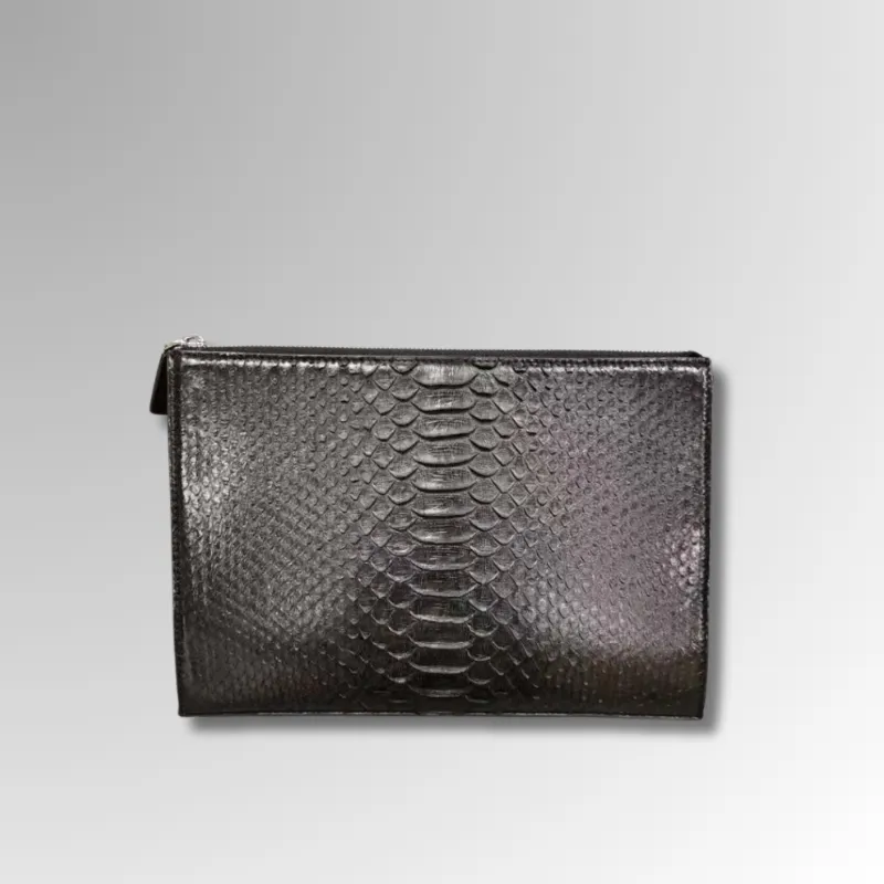 Python Snake Skin Oversized Clutch