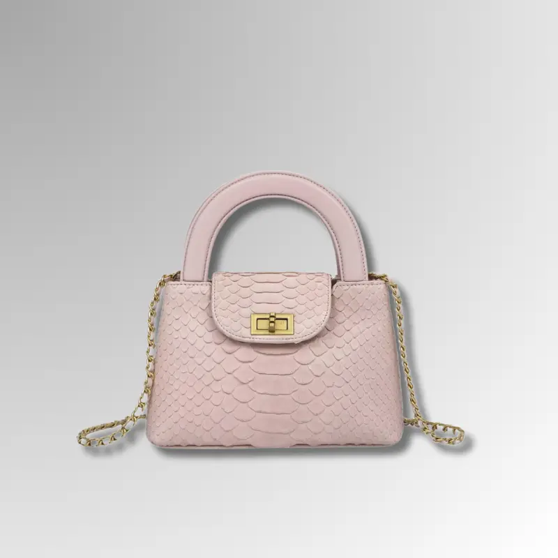 Snake Skin Crossbody Top-Handle Bag