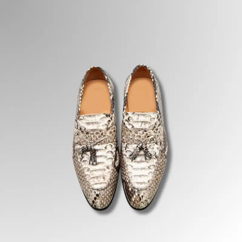 Snake Skin Loafers With Tassels